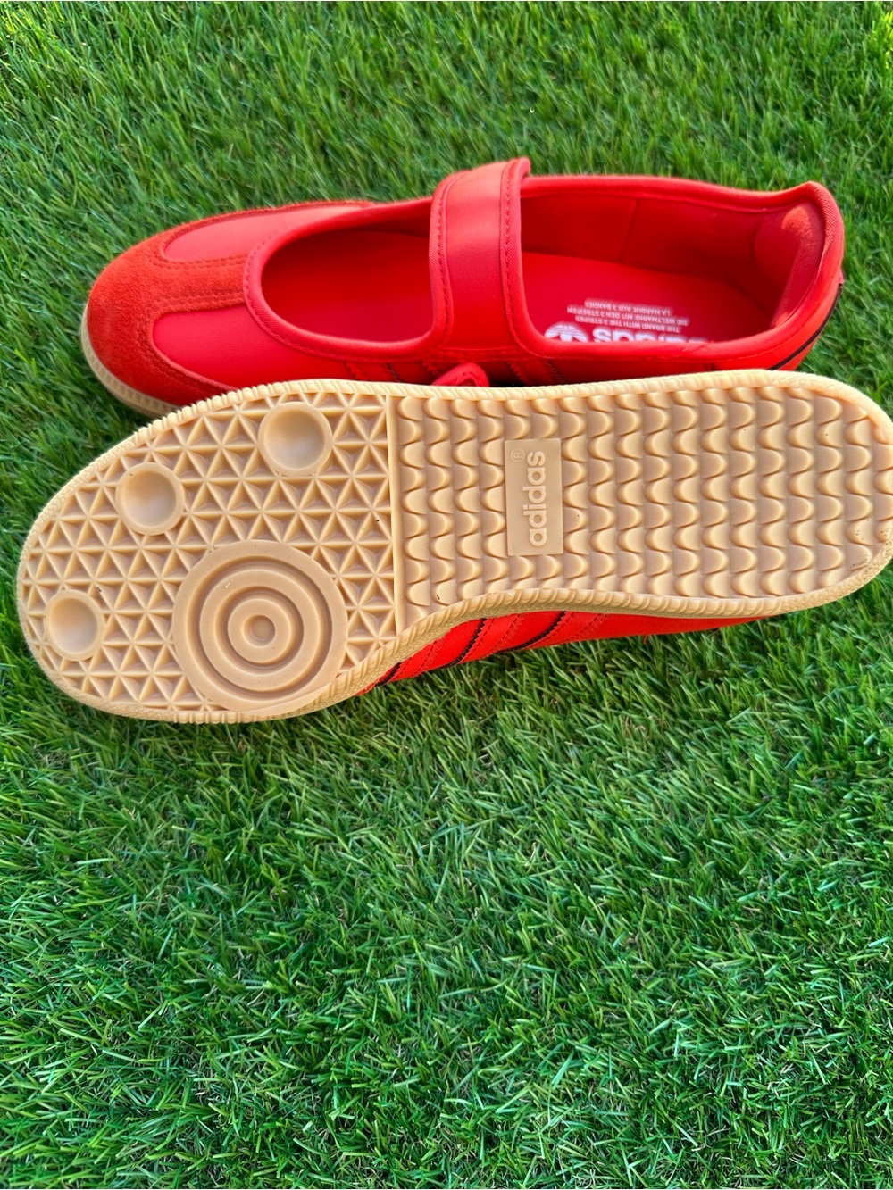 adidas Originals Samba Mary Jane Kids 7 Red Balletcore Sneakers - Picture 3 of 6